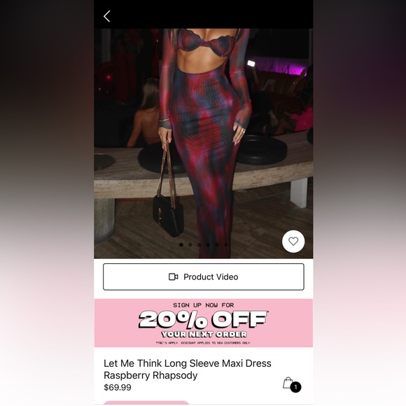 White Fox Let Me think Long Sleeve Maxi Raspberry - Picture 3 of 6